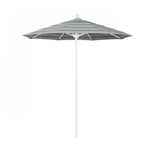 California Umbrella 7.5' Matted White Aluminum Market Umbrella, Sunbrella Gateway Mist 194061334188 - main